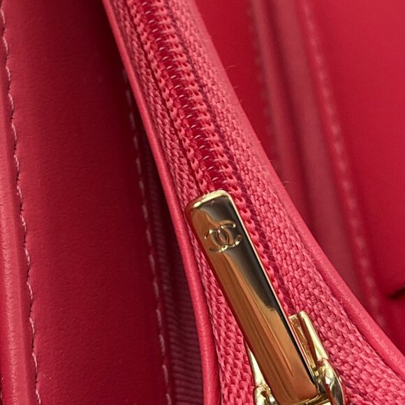 Chanel Pink Quilted Caviar Leather Timeless Wallet - Picture 16 of 16